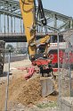 Betonmischer umgestuerzt Koeln Deutz neue Rheinpromenade P210
